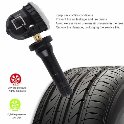 Aramox 4 szt. Czujniki Monitorowania Ciśnienia w Oponach TPMS 2036832 Czujniki Monitorujące Ciśnienie w Oponach Pasuje do Forda Ecosport//Focus