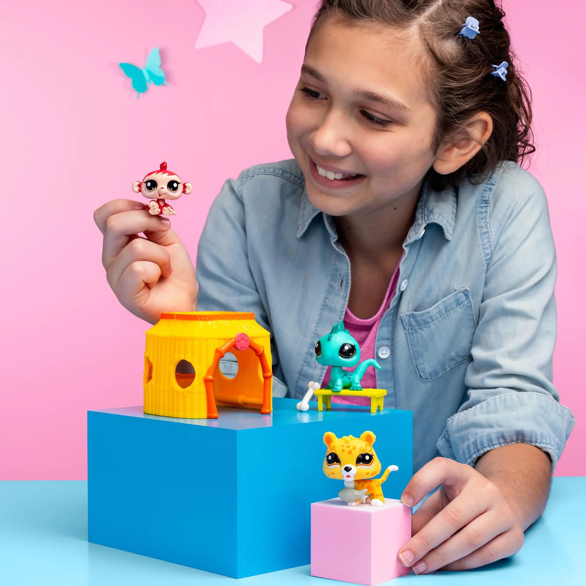 Littlest Pet Shop Tiki Jungle Zestaw do Zabawy, Wielokolorowy, 6,3 x 5,7 x 4 cm
