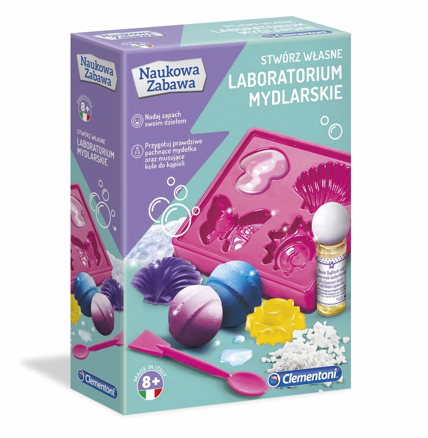 Clementoni 60949 Naukowa Zabawa Laboratorium Mydlarskie Zestaw Edukacyjny dla Dzieci od 8 Lat Wersja Polska