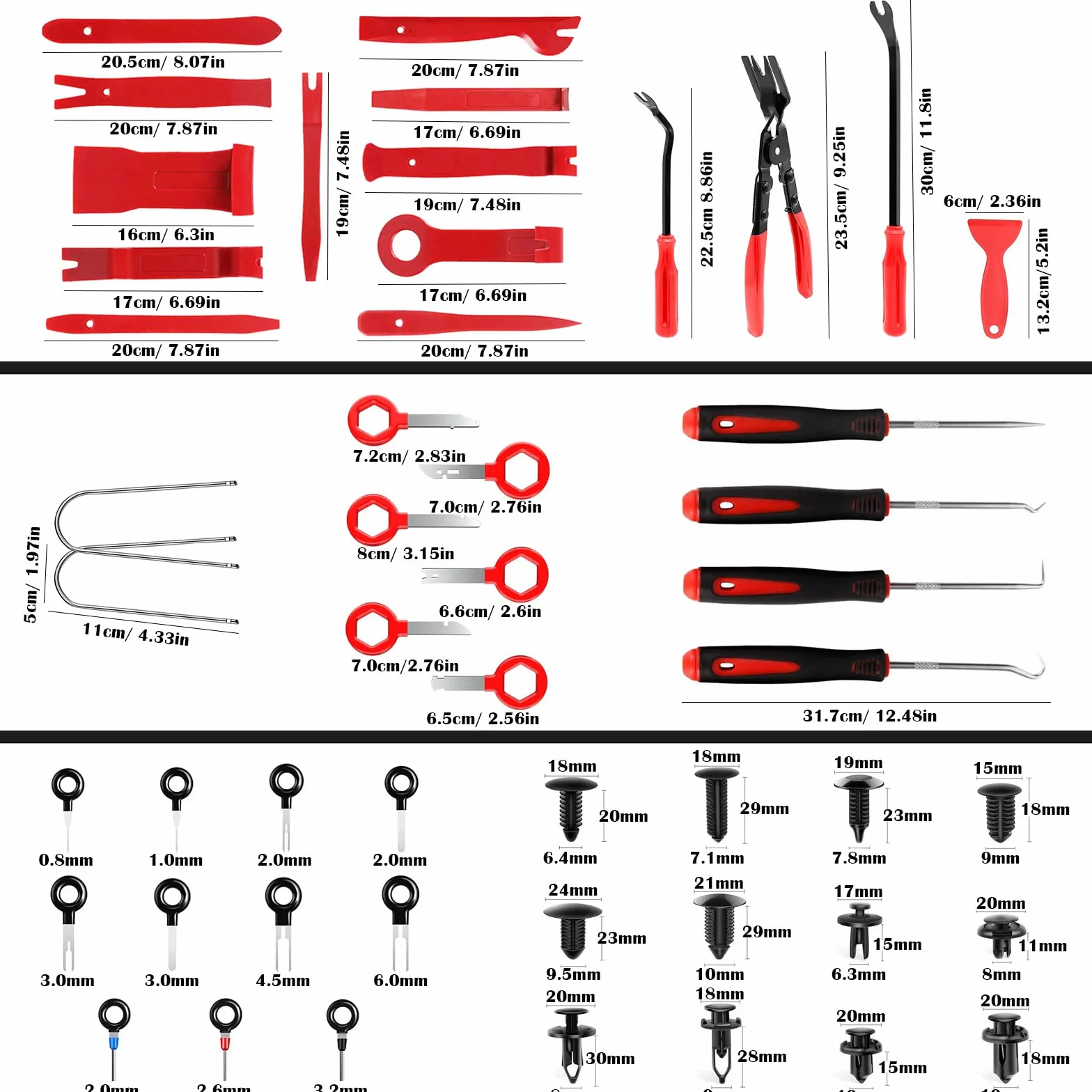 Narzędzie do Demontażu Samochodu, Aohoo 280 sztuk Zestaw do Naprawy Wnętrz Samochodów Automotive Push Pin Niet Bumper Car Wash Fixture Automotive Instrument Car Audio DVD