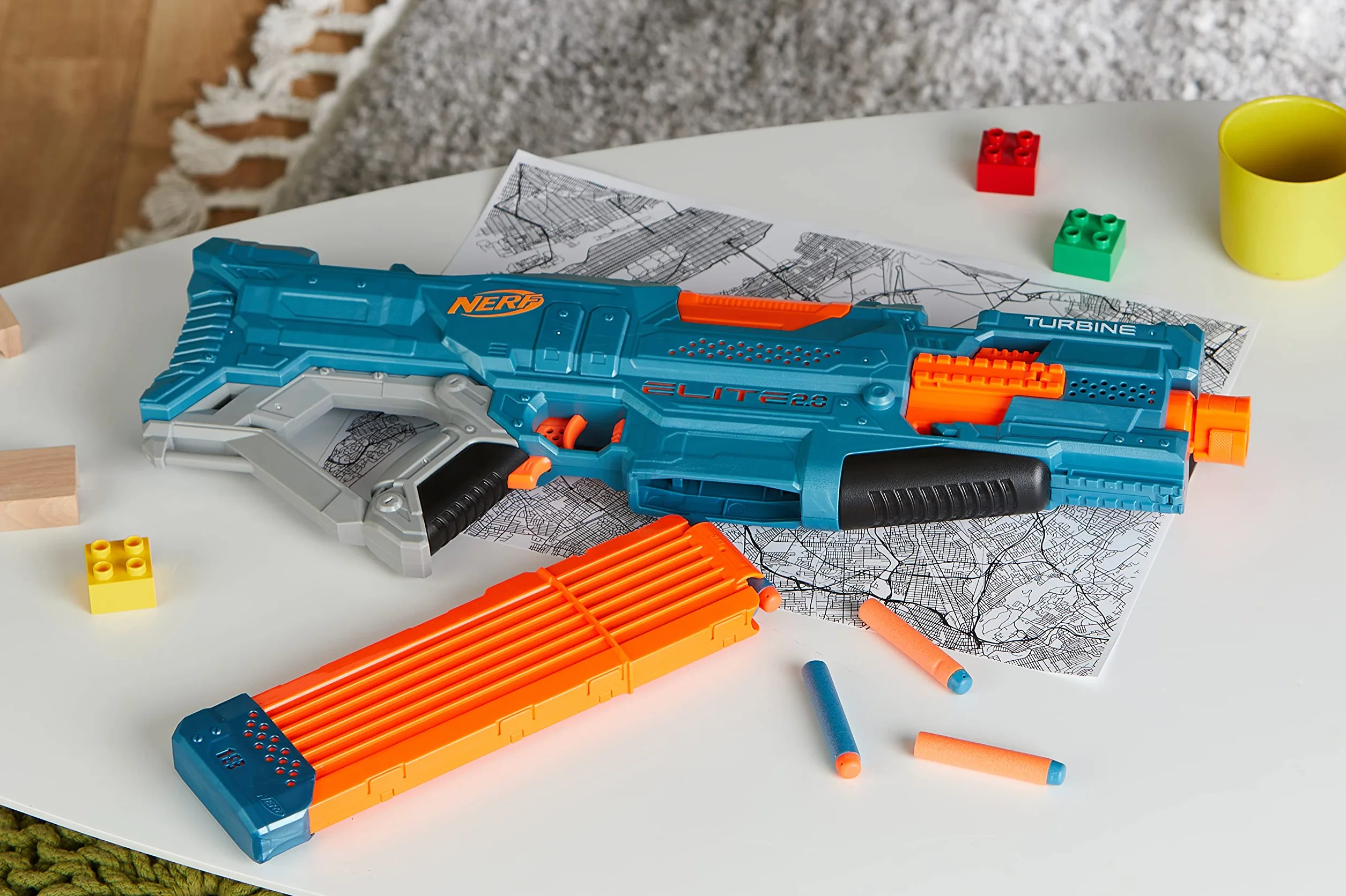 Nerf Elite 2.0 Turbine CS-18 Motorised Blaster, 36 Nerf Elite Darts, 18-Dart Clip, Outdoor Toys