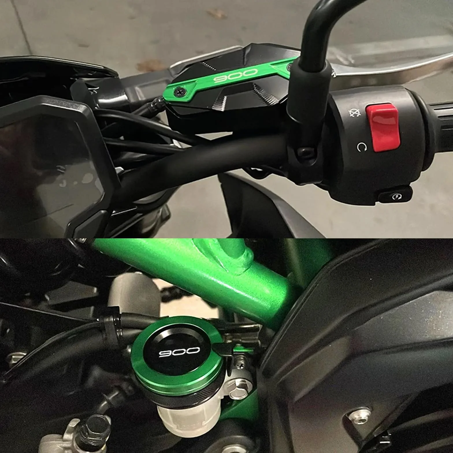 Dla Kawasaki Z900 Z 900 2017-2024 2023 akcesoria motocyklowe przednia tylna pokrywa zbiornika płynu hamulcowego pokrywa (zielona)