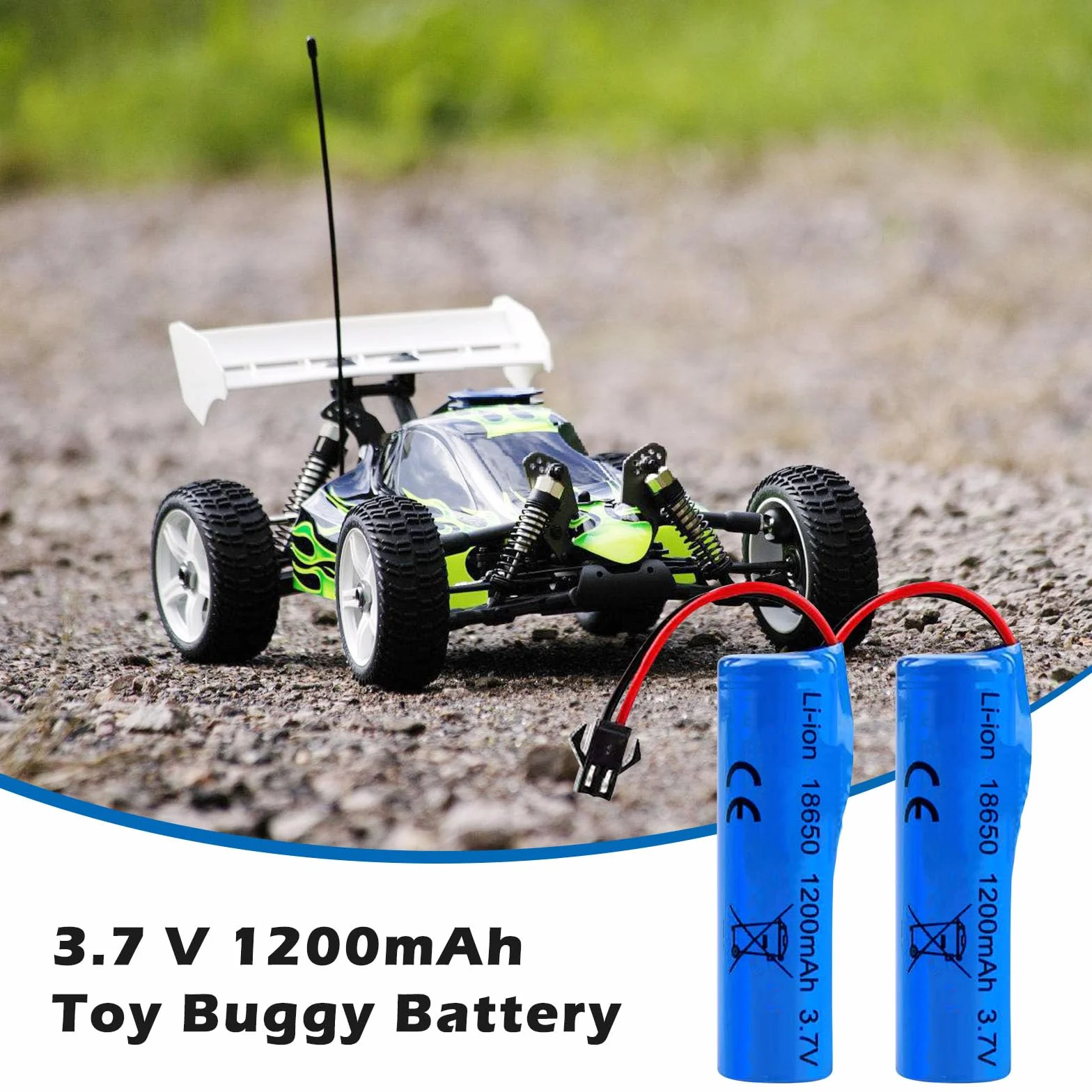 Vegena Zestaw 6 3,7 v 1200 mah Bateria litowa z USB SM-2P RC Ładowarka samochodowa RC High Speed do modeli samochodów, zestaw baterii o wysokiej wydajności RC
