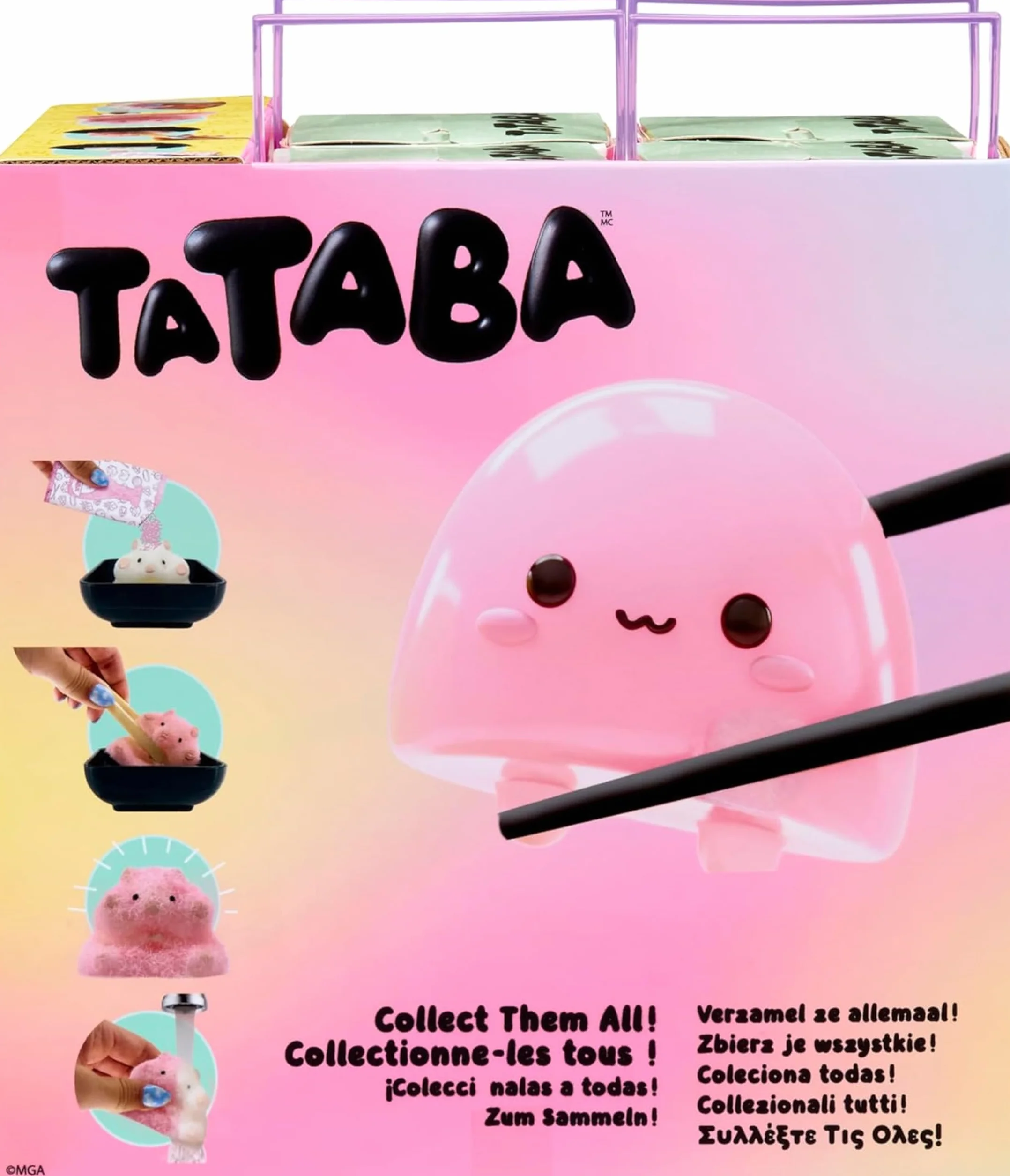 Tataba Squishy Collectable Toys – Zestaw DIY w Opakowaniu Niespodziance z Proszkiem do Dekoracji, Pudełkami na Wynos i Akcesoriami, 18 Różnych Figurek, dla Dzieci od 3 Roku Życia