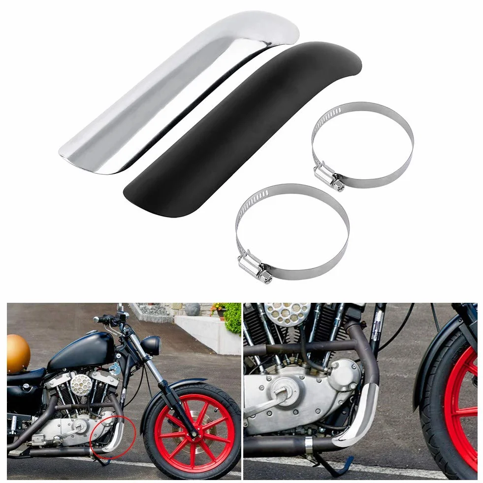 Osłona termiczna wydechu motocykla (wygięta bez otworów) (srebrna)