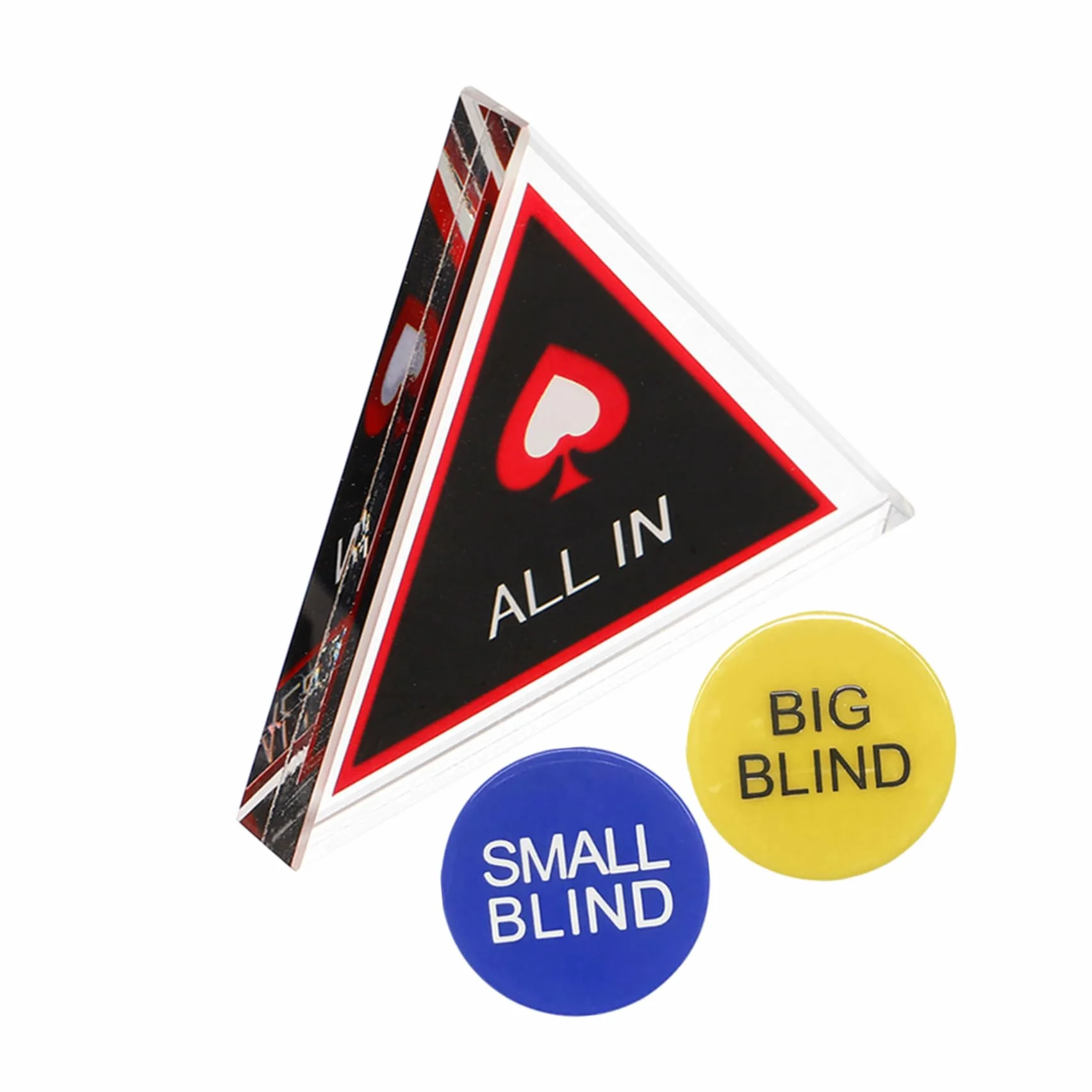 Toyvian Double Layer Poker Game Markers Set with All-in Dealer Button Small And Big Blind Tokens Plastic Chips for Party Supplies And Card Game Accessories