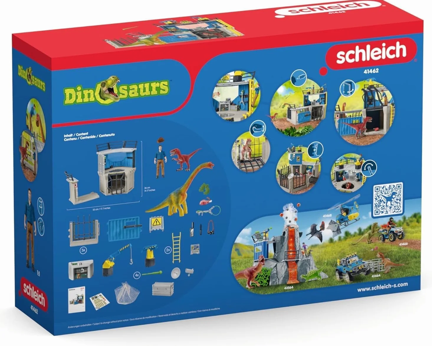 schleich DINOSAURS | Duża Stacja Badawcza Dinozaurów 41462 | zestaw z figurkami, wieloma funkcjami i licznymi akcesoriami | zestaw do zabawy od 5 lat | 72 elementów