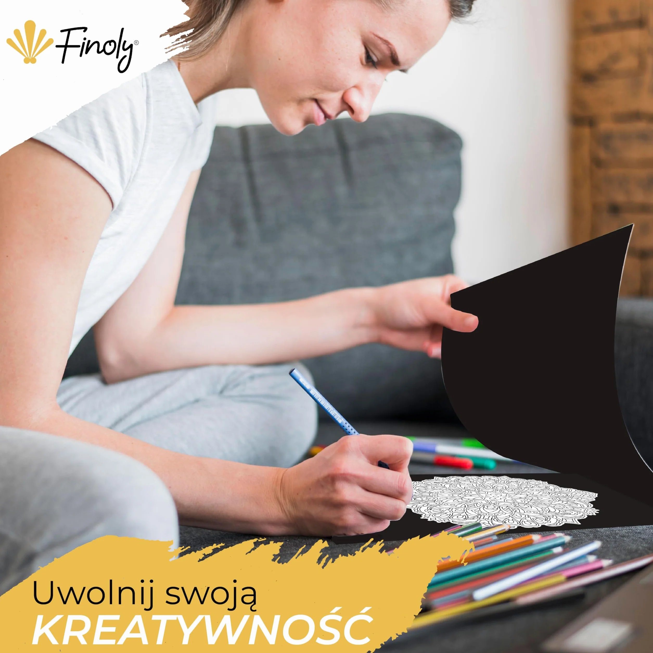 Finoly Mandala kolorowanka dla dorosłych, mandala kolorowanka dla dorosłych, 30 oryginalnych ilustracji, format A4, papier premium, oprawa spiralna, VOL 2 (noc)