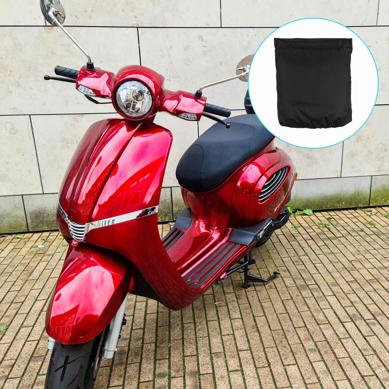 Pokrowce na siedzenia motocyklowe, wodoodporne, uniwersalne pokrowce na siedzenia motocyklowe z gumową taśmą Moto Scooter poszewka na poduszkę do motocykla i skutera (czarne, XL)