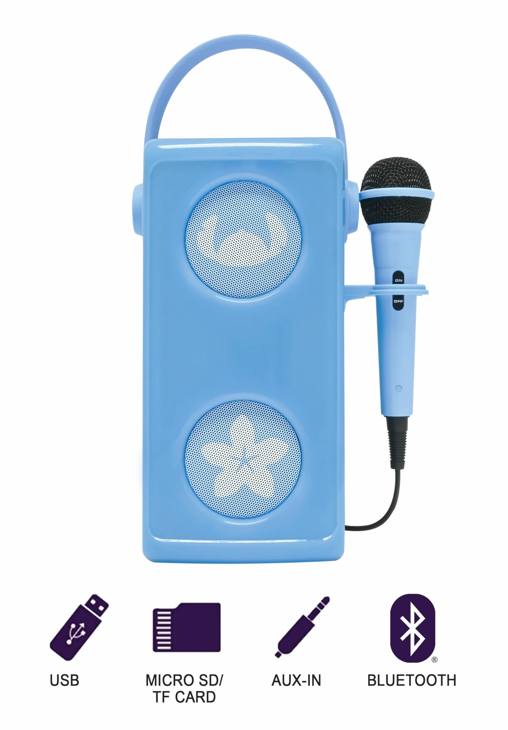 Lexibook, Disney Stitch, Bezprzewodowy Głośnik Bluetooth z Mikrofonem, Wielokolorowe Efekty Świetlne, Gniazdo na Kartę SD, Tf, Akumulator, Niebieski, BTP185DZ