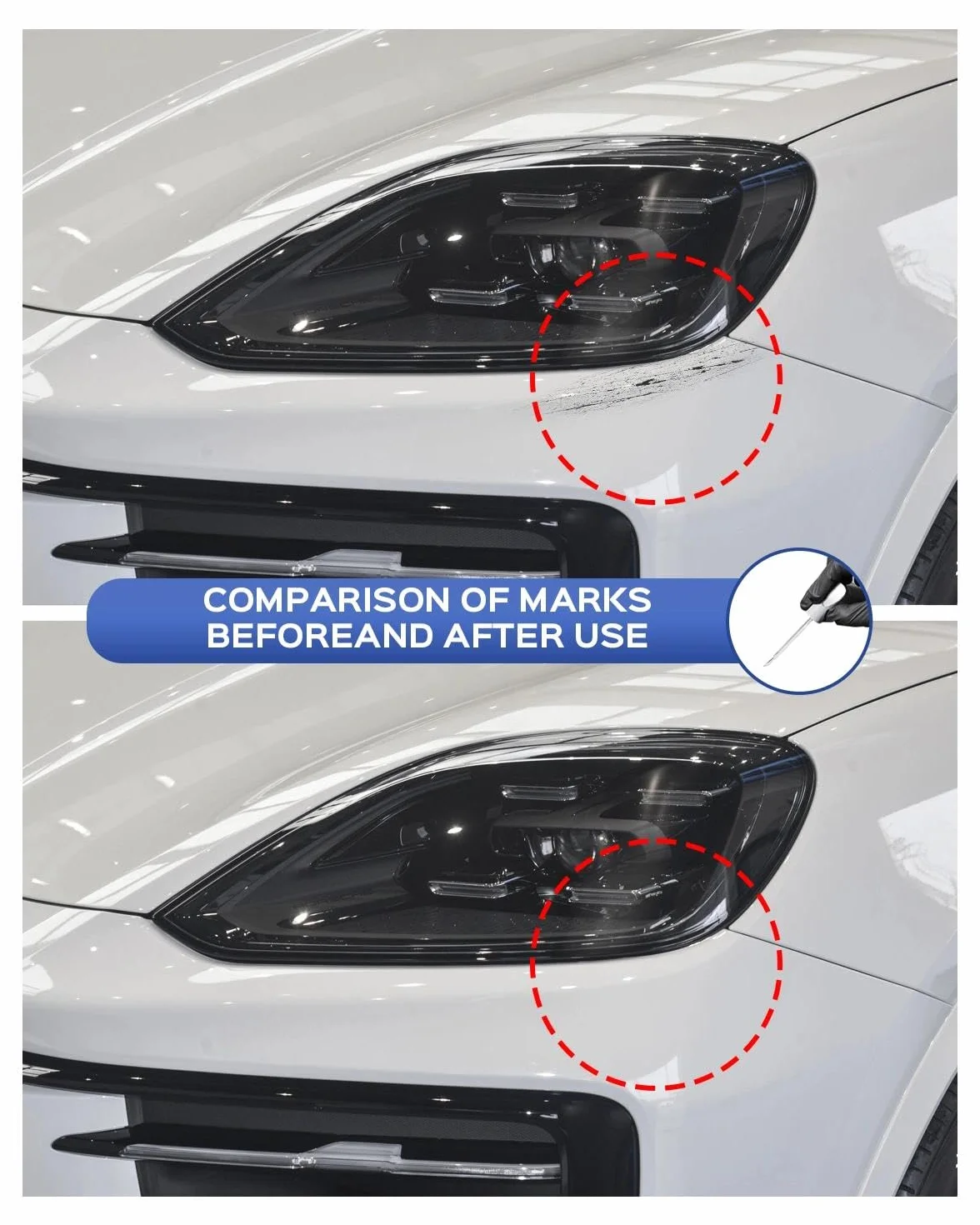 (C9X/2T) Czarny metaliczny marker do retuszu do Porsche - Dokładne dopasowanie do odprysków i zarysowań