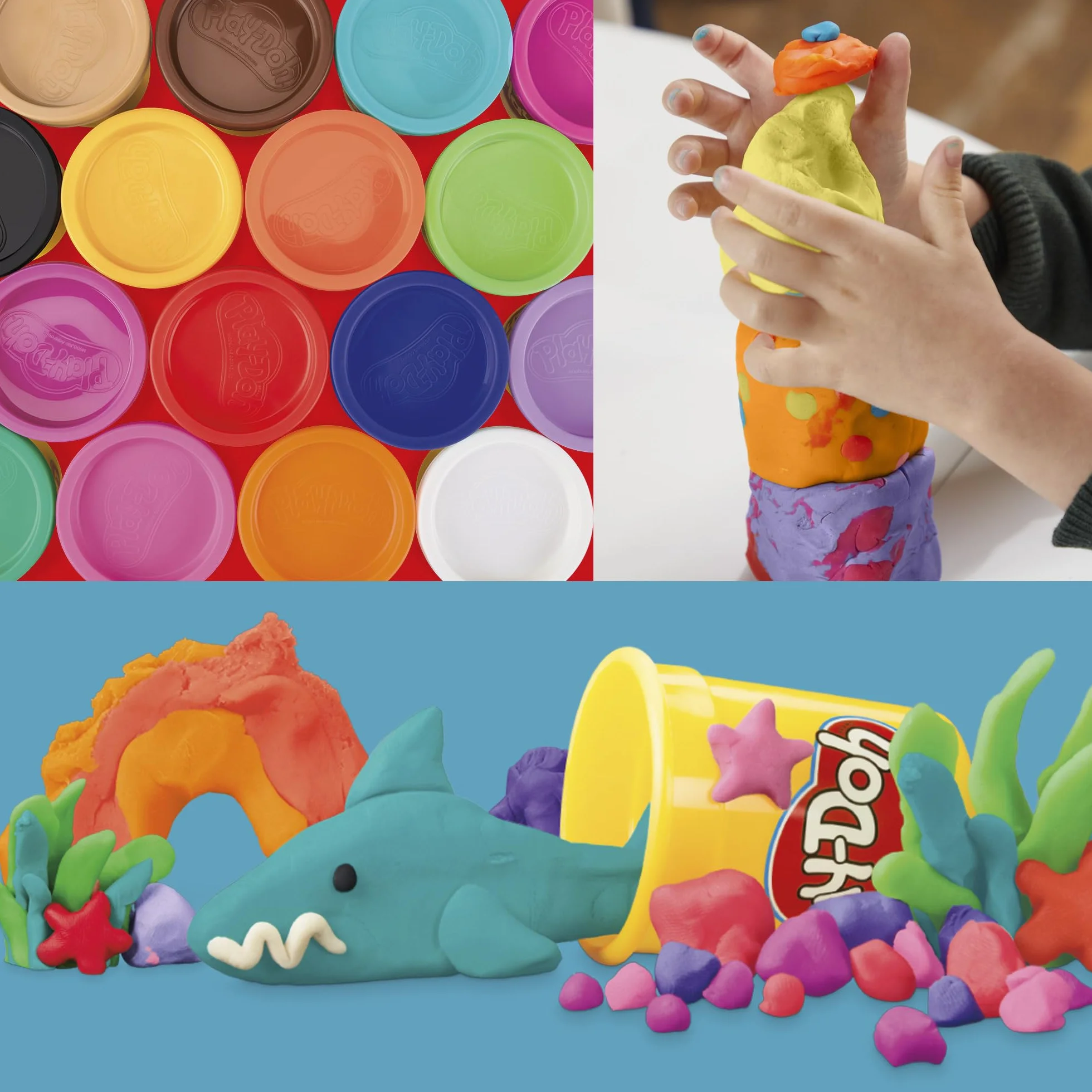 Najlepszy zestaw różnych rodzajów i kolorów ciastoliny Play-Doh, 22 tuby, zabawy plastyczne dla dzieci