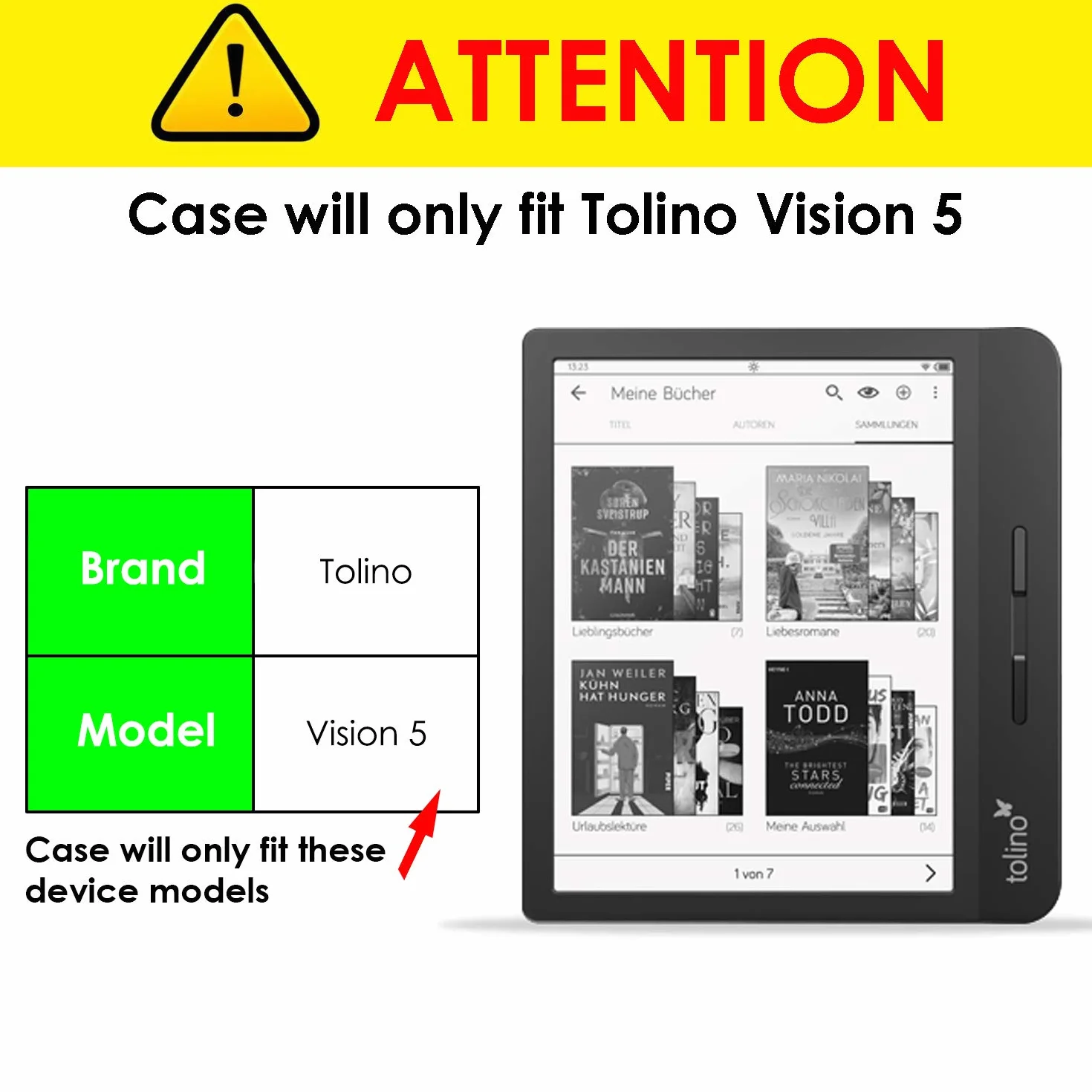 Forefront Cases Etui do Tolino Vision 5 - Lekkie Tolino Vision 5 Etui, Konstrukcja Skorupowa - Granatowy - Smukłe i Lekkie, Automatycznie Budzi/Spać, Ochronne Tolino Vision 5 Etui, Okładka