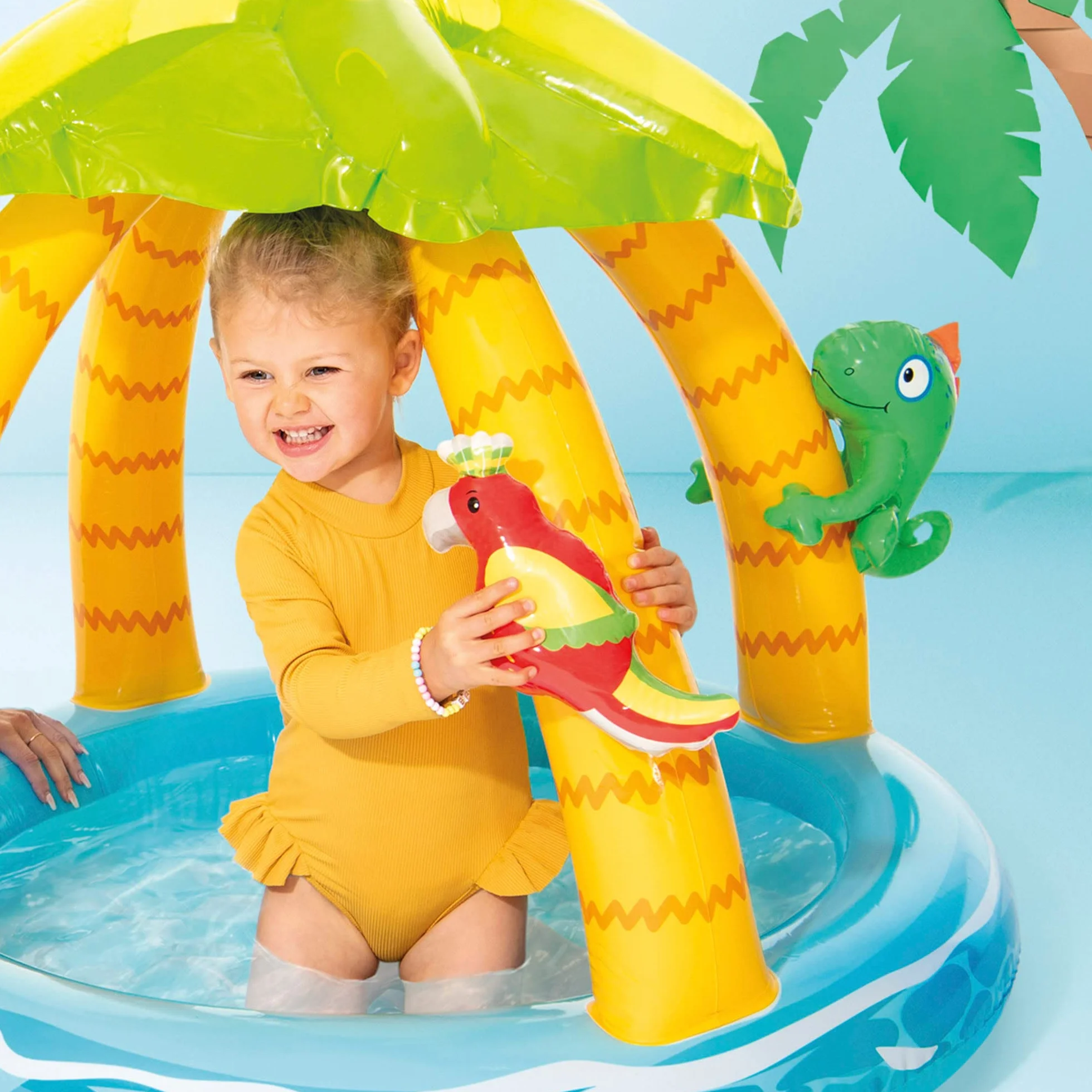 Intex Tropical Island basen dla niemowląt, wymiary po nadmuchaniu: 102 cm x 86 cm (58417NP)