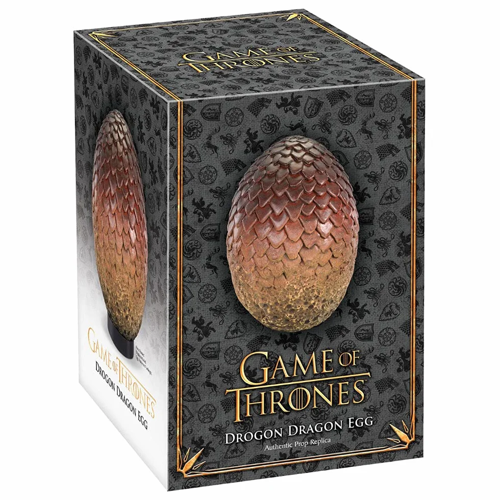The Noble Collection Game of Thrones Drogon Egg - 11in (28cm) Ręcznie malowane Smocze jajko - Oficjalnie licencjonowane rekwizyty do serialu telewizyjnego repliki prezentów