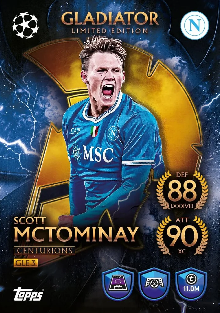 Topps UCC Match Attax 2025/26 - Mega Tin - Centurions - zawiera 45 kart Match Attax Plus 3 ekskluzywne karty Gladiators LE.