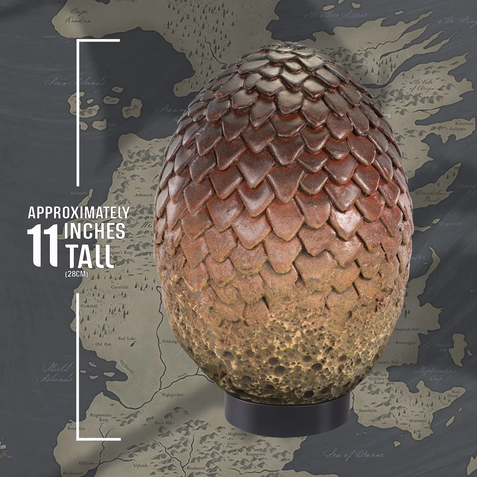 The Noble Collection Game of Thrones Drogon Egg - 11in (28cm) Ręcznie malowane Smocze jajko - Oficjalnie licencjonowane rekwizyty do serialu telewizyjnego repliki prezentów