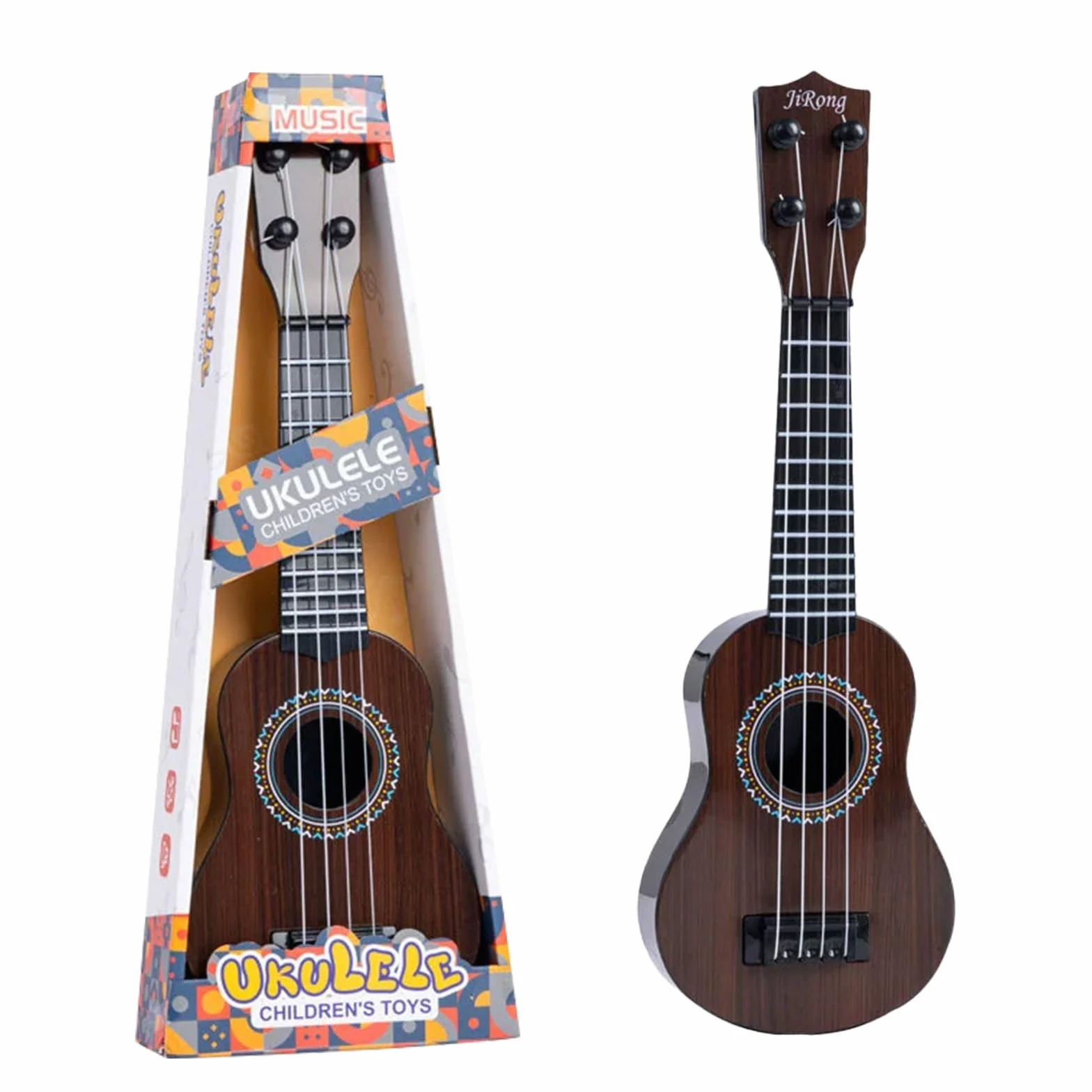 Ukulele zabawka dla dzieci, 36 cm Gitara zabawkowa z 4 regulowanymi strunami, Instrument muzyczny ukulele dla dzieci, mini gitara muzyczna zabawki edukacyjne dla chłopców dziewczynek prezenty (D)