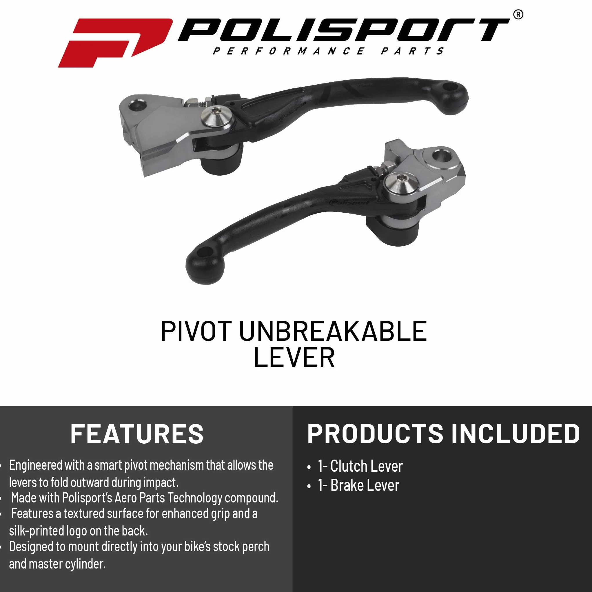 POLISPORT 8487200048 - Zestaw nietłukących uchwytów obrobionych z aluminium z dołączonymi adapterami kompatybilny z motocyklami HUSQVARNA w kolorze czarnym