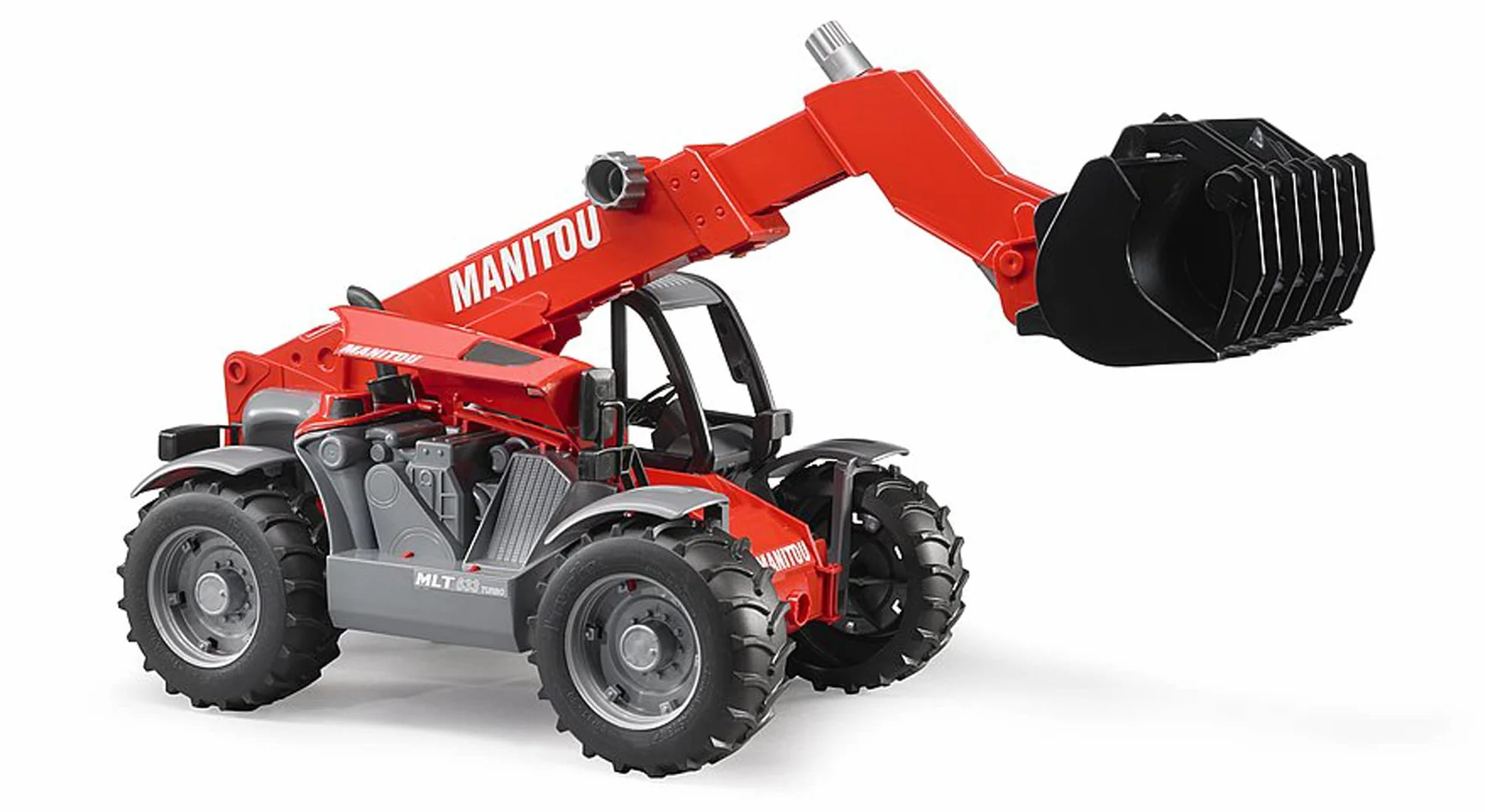 bruder 02125 - Manitou Teleskoplader MLT 633 - 1:16 Pojazd, Pojazd budowlany, Maszyna budowlana, Wózek widłowy, Ładowarka kołowa, Zabawka