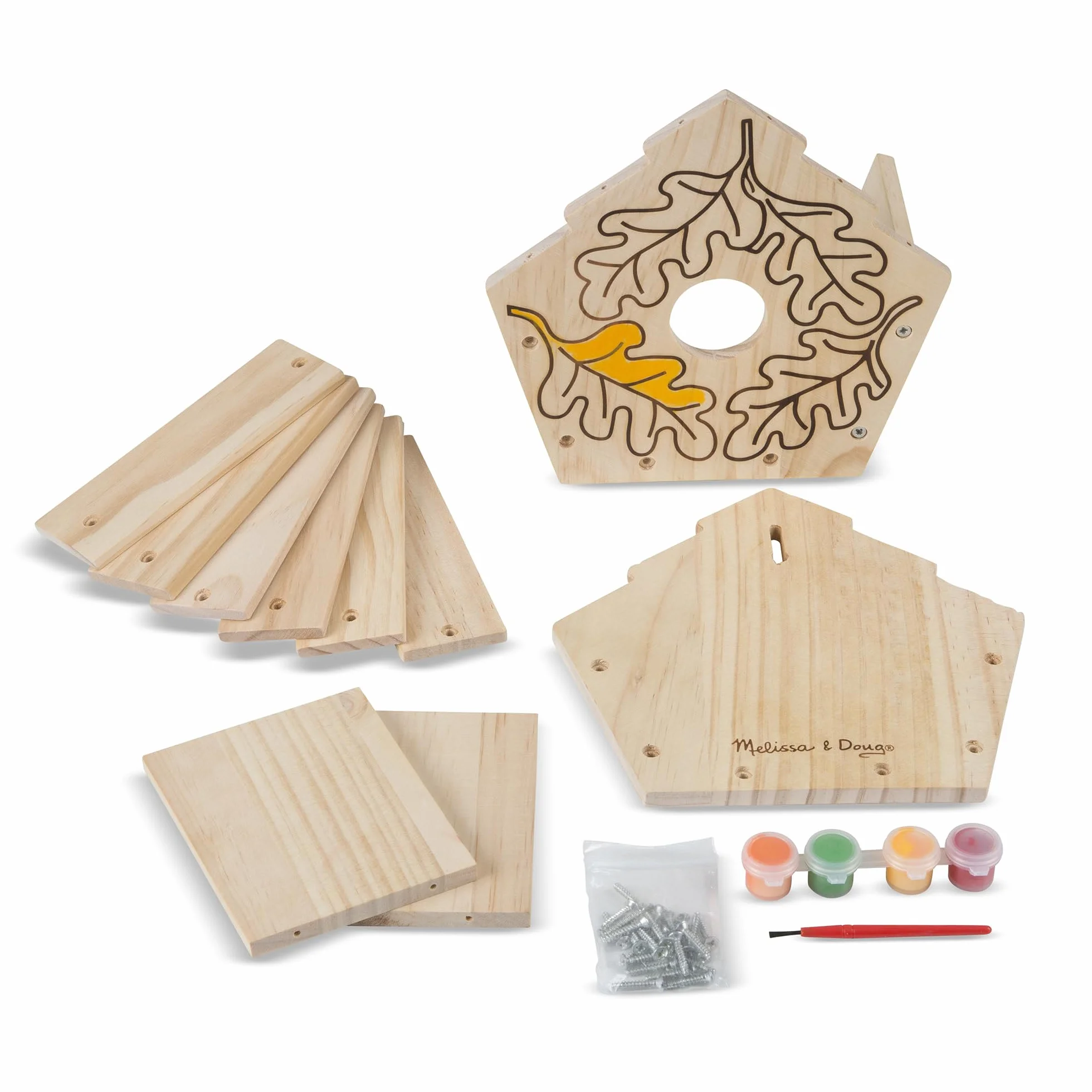 Melissa & Doug – budka dla ptaków do własnoręcznego montażu | sztuka i rzemiosło | zestawy do rękodzieła: Created By Me, Made Easy i inne | 3+ | prezent dla chłopca lub dziewczynki