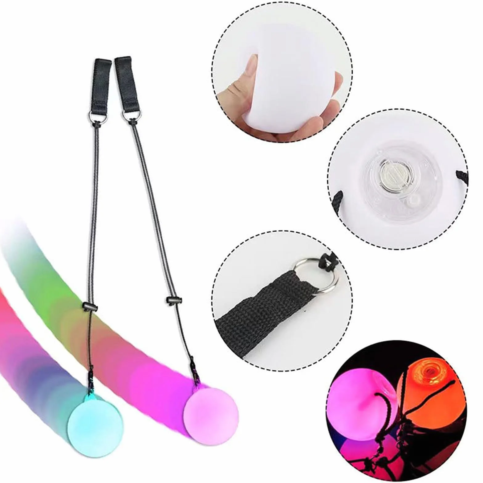 LED LED Piłeczki POI Diabolo, ulepszony frisbee do żonglerki, dla dzieci i dorosłych, początkujących i profesjonalistów