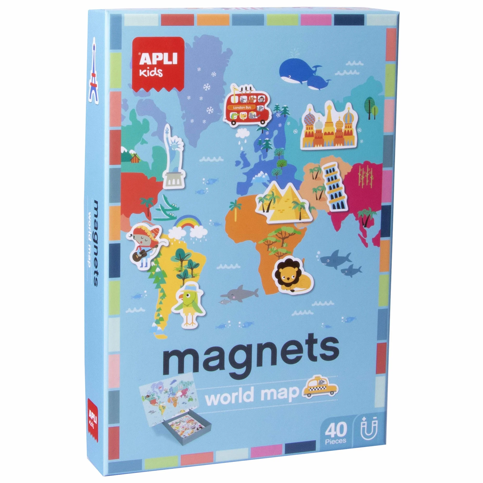 APLI Kids Magnetyczna mapa świata gier
