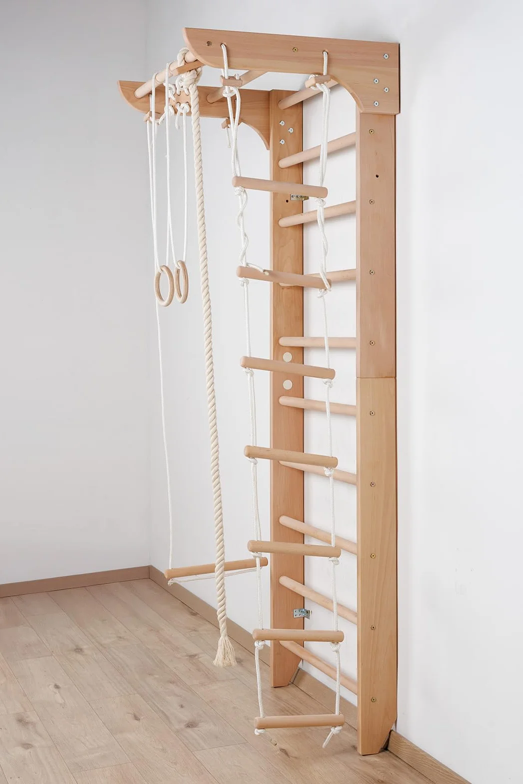Ściana gimnastyczna drewniana "Kinder-2-240" – Wooden Swedish Ladder for Kids and Adults, Wall Bar, Drabinka Gimnastyczna do Home Gym i Kids Room, Sprzęt Gymnastic