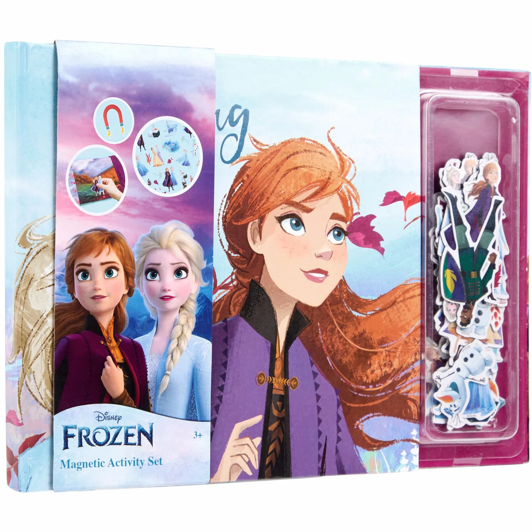 Disney Frozen książka magnetyczna, magnetyczny zestaw aktywności, 40 magnesów, interaktywna gra, kreatywna zabawa, idealna w podróży (FR24358)