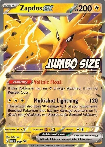 Pokemon - Jumbo Card - Zapdos ex SVP 049 - Pokemon 151 Black Star Promo - folia holo - pojedyncza karta