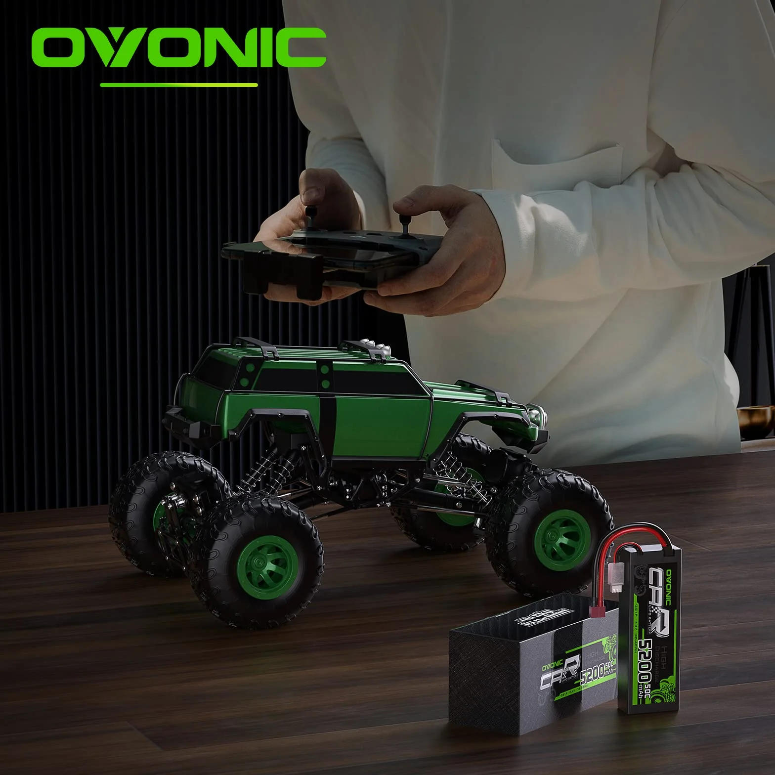 OVONIC Lipo 2s akumulator 7,4 V 50C 5200 mAh z wtyczką T Deans Style do RC Car Truck (2 szt.)