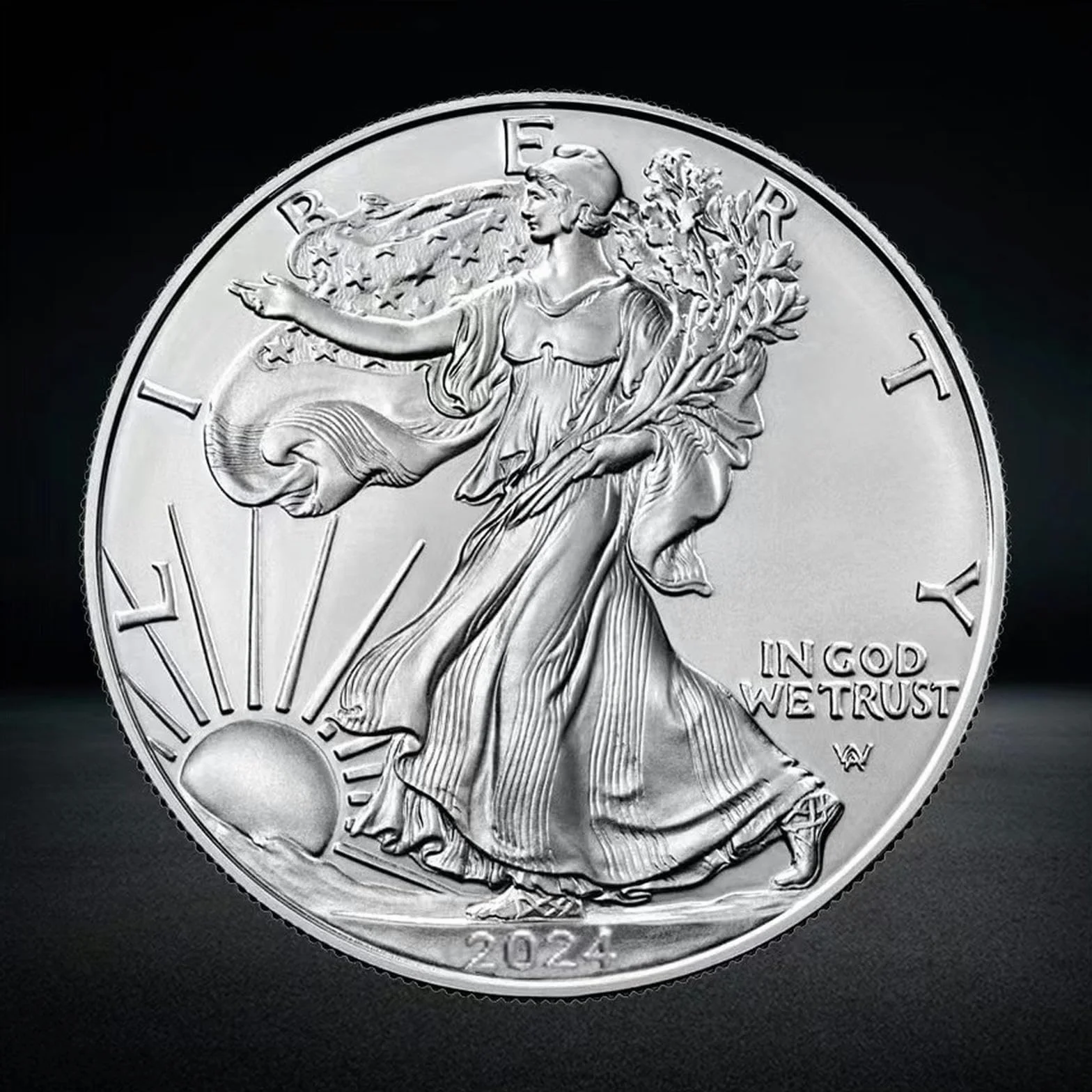 2024/2023/2022 American Lady Liberty Eagle Ocean kolekcja monet okolicznościowych - 2024 Flying Eagle srebrny