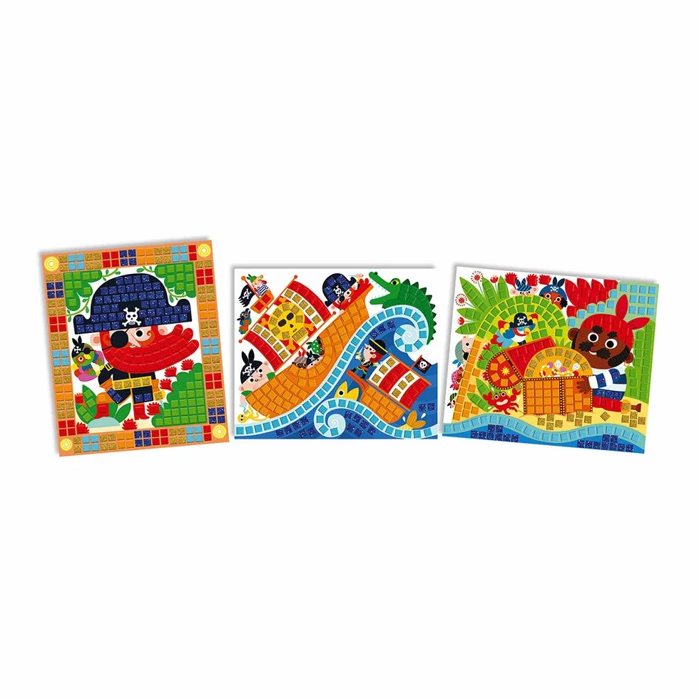 Janod - From 5 years old - Creative Kit - Pirate Mosaics - Calm Workshops - Creative Leisure - Dexterity and Concentration - J07897