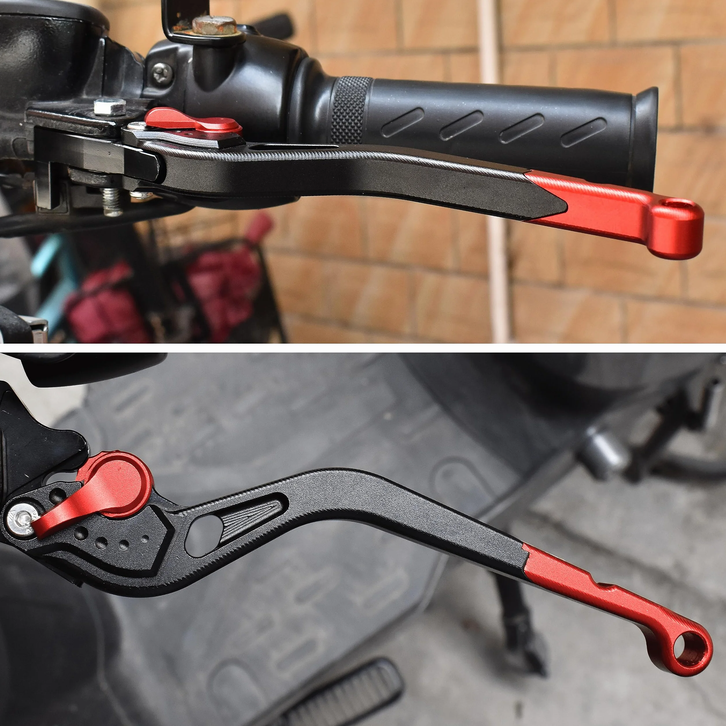 ESPEEDMTC Do Triumph BONNEVILLE T100 T120 2016-2022 CNC stop aluminium długi rozmiar hamulca sprzęgła akcesoria (czarny), 2DCNJ-BONNEVILLE-T120