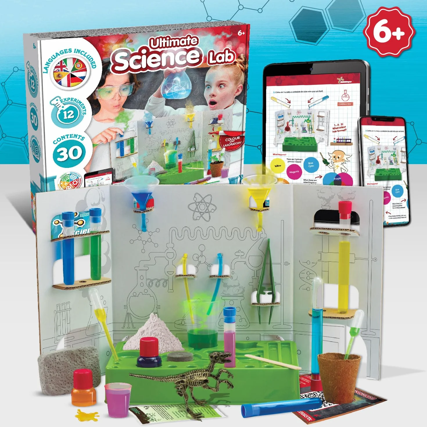 Science4you - Zestawy edukacyjne naukowe i gra chemiczna, spersonalizuj swoje laboratorium, eksperymenty naukowe dla dzieci, prezent dla chłopców i dziewcząt, 6 lat