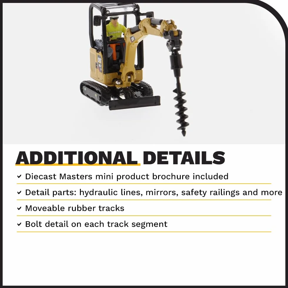 Diecast Masters 85597 - Minikoparka gąsienicowa 301.7, skala 1:50, ok. 7,1 x 2,8 x 4,7 cm, od 14 lat