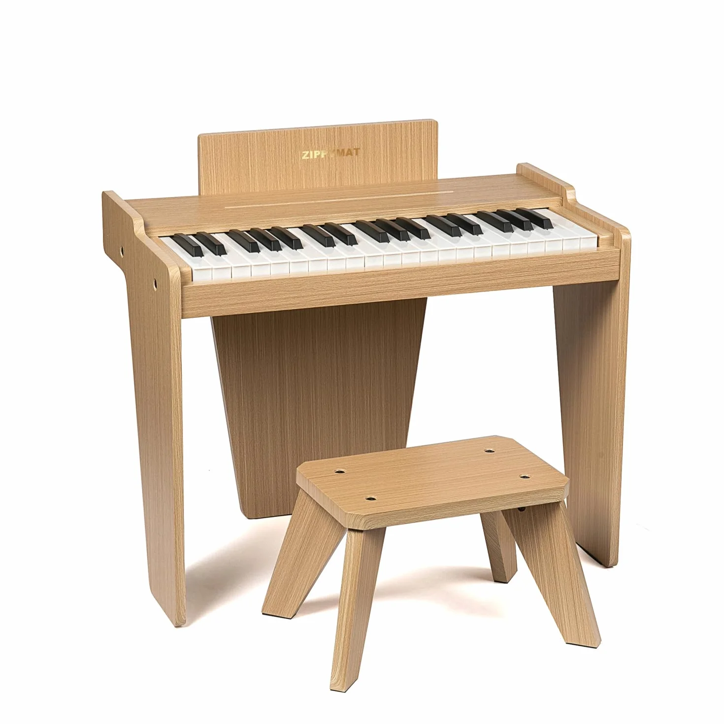 Klawiatura fortepianowa dla dzieci, 37 klawiszy, instrument do nauki muzyki, zabawka, drewniane fortepian, dla 3+ dziewcząt i chłopców (Dąb Basic)