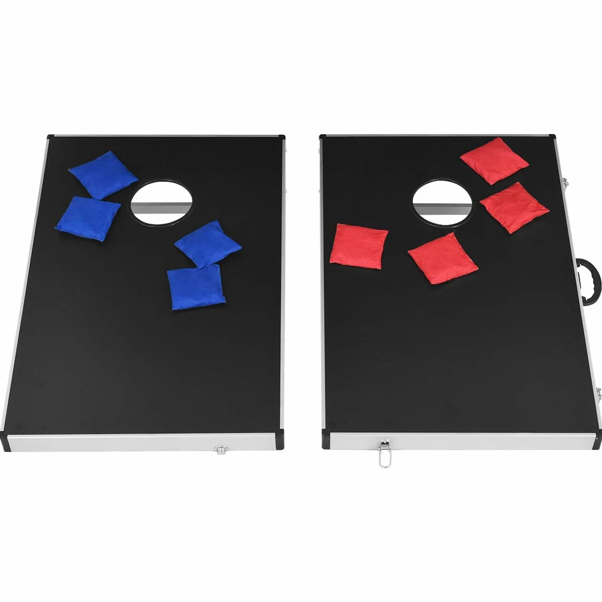 COSTWAY Cornhole Boards, gra zręcznościowa dla dzieci i dorosłych, worek na piasek, deska do zabawy ze składanym wzornictwem i uchwytem, klasyczna gra plażowa do gier wieloosobowych