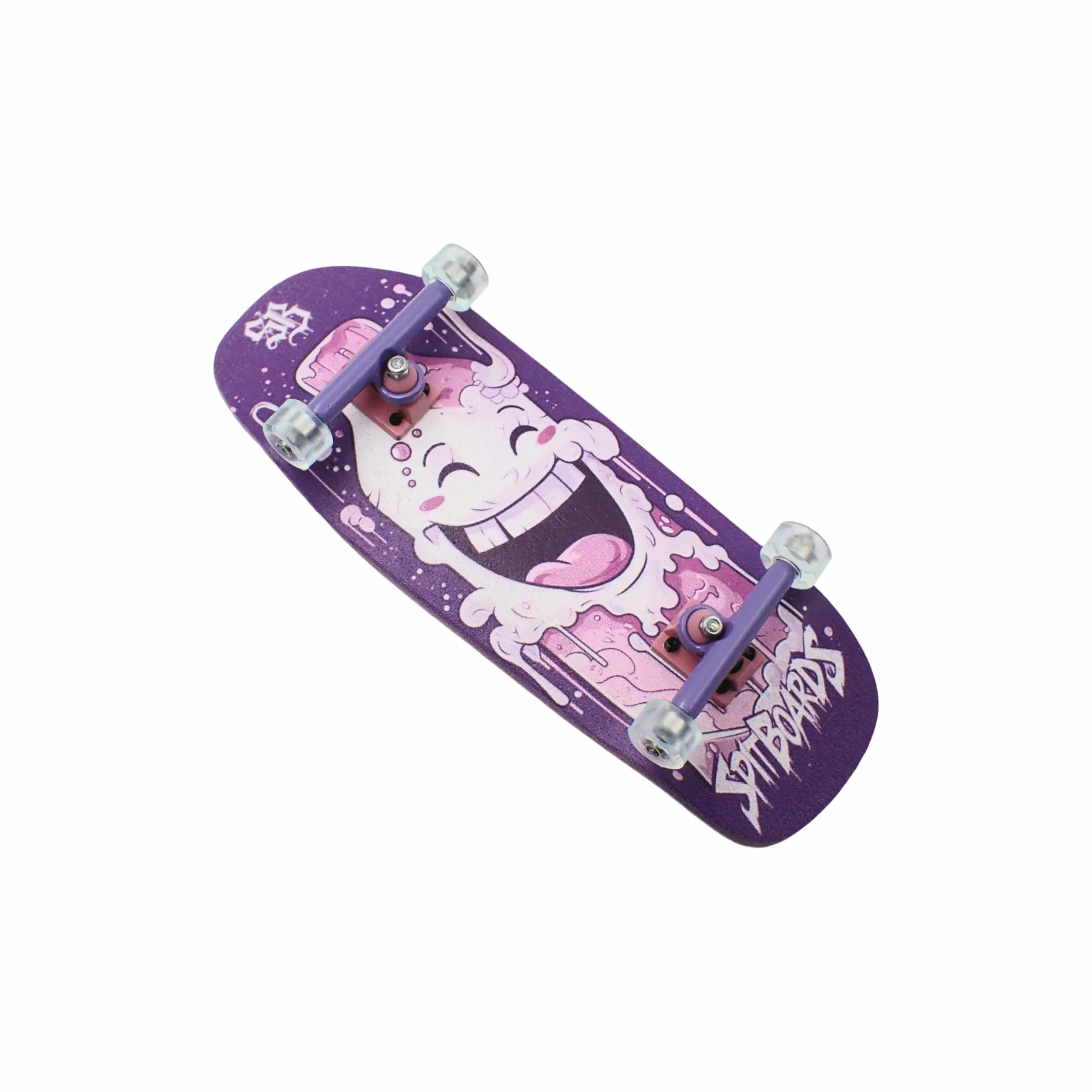 SPITBOARDS® Podstrunnica 34 mm Oldschool Cruiser Pro Complete Setup, wstępnie zmontowana, 5-warstwowa, drewno, Pro Trucks, nakrętki zabezpieczające, miękkie koła łożyskowe z uretanu 60D Pro, grafika,