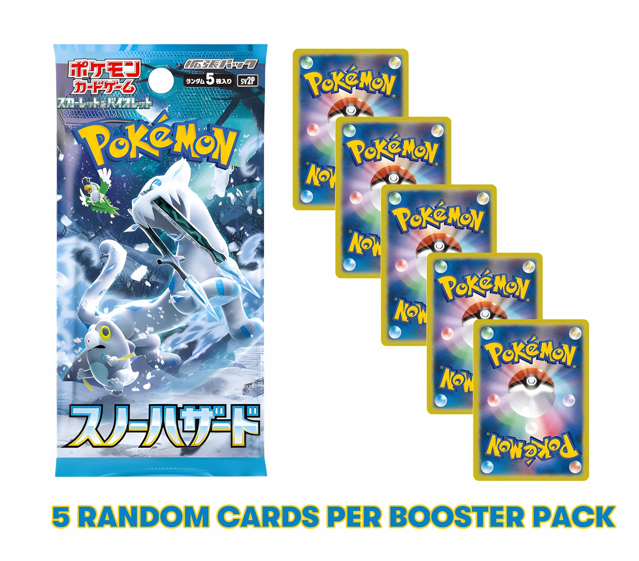 Pokemon TCG Snow Hazard Booster Box, 30 x japońskie pakiety wspomagające Paldea Evolved, japońskie pakiety Pokémonów, japońskie karty Pokémon, seria Scarlet & Violet