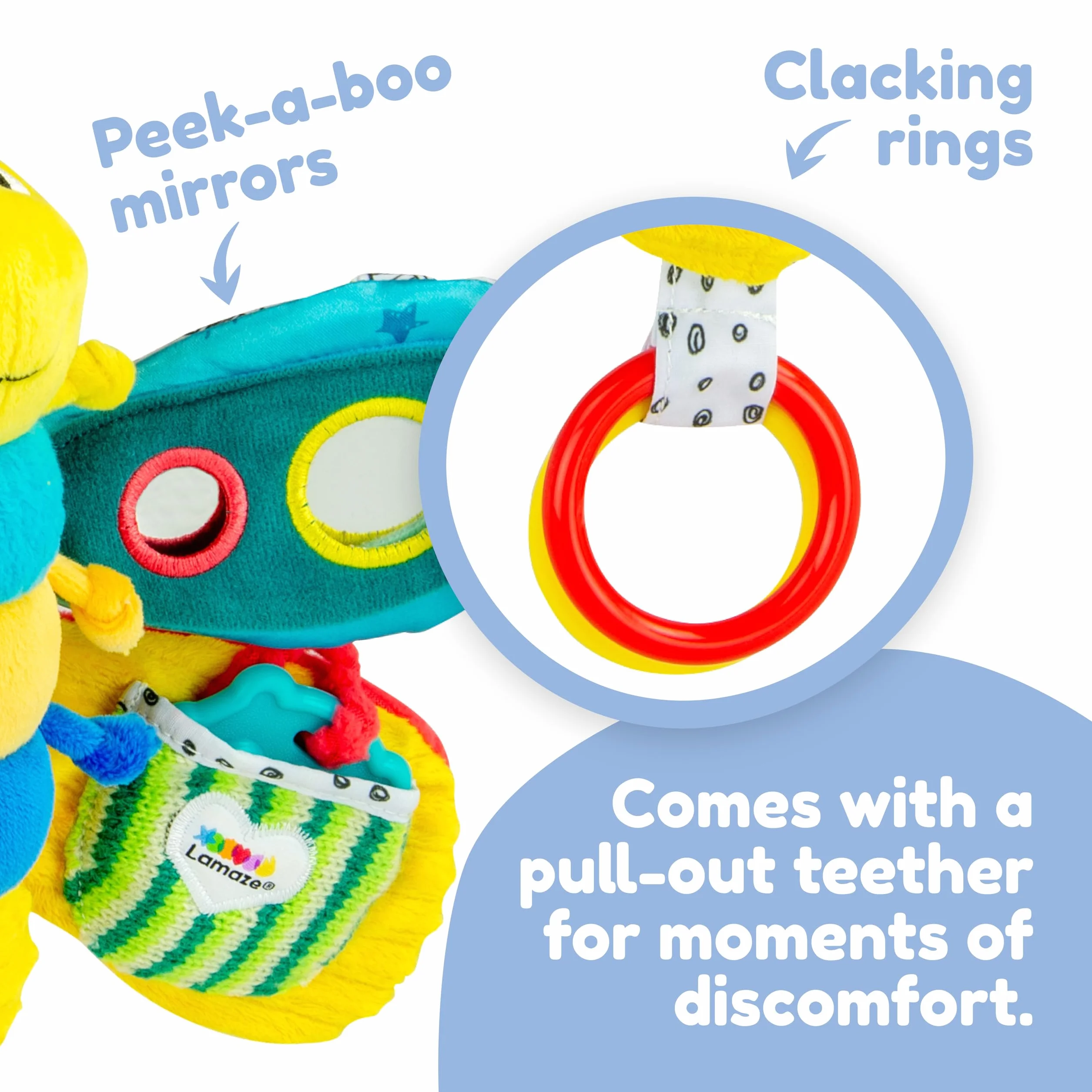 Lamaze L27024A Zabawka Sensoryczna, Wielokolorowy, 0-6 mies.