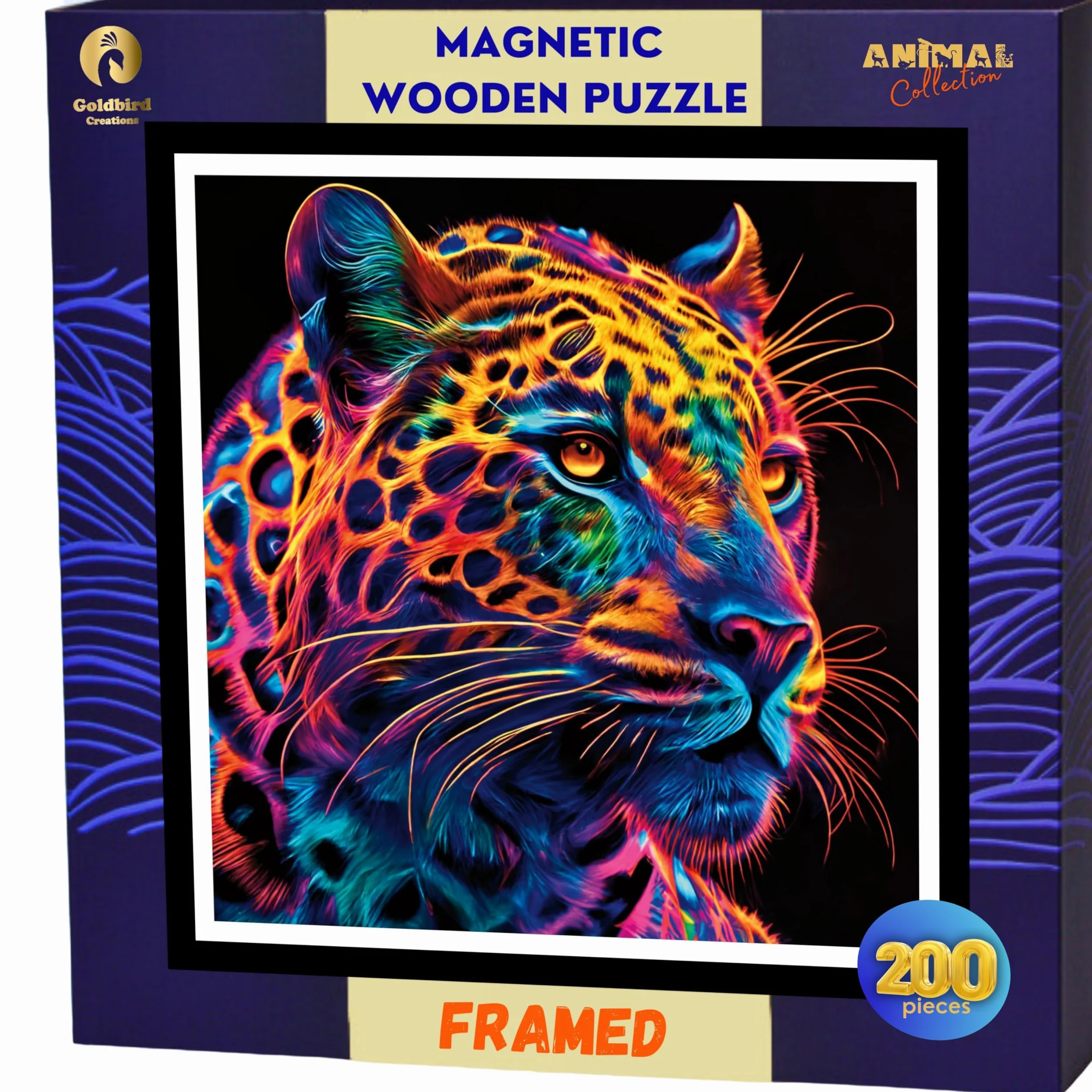 Drewniane puzzle dla dorosłych - Drewniane puzzle Zwierzęta - Trudne puzzle dla dorosłych - Puzzle Dekoracja ścienna Salon Sypialnia - Oryginalny prezent świąteczny - Jaguar GC0002