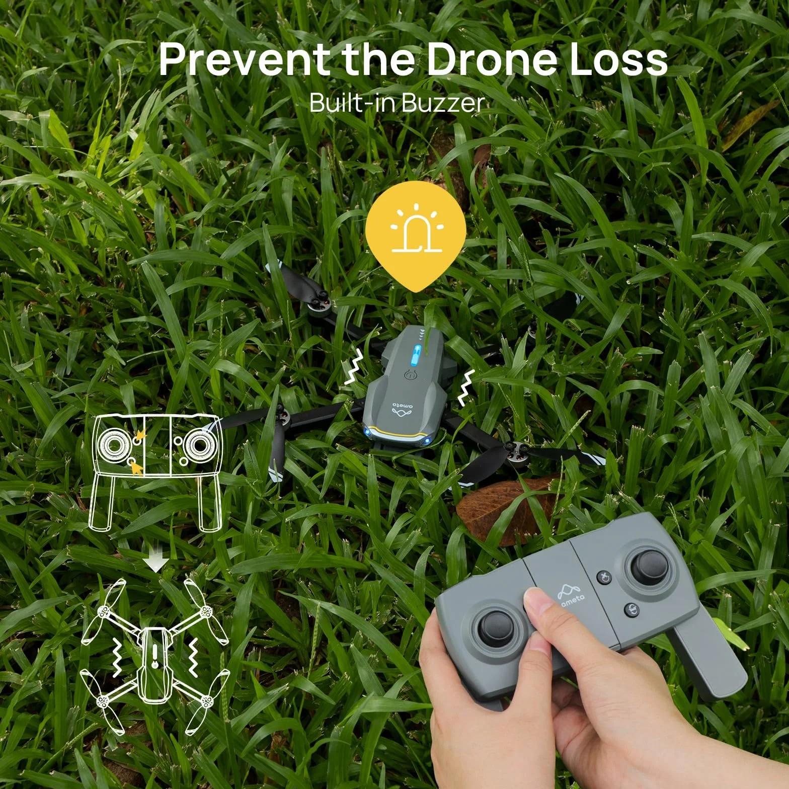 Ameta Dron dla Dorosłych z Kamerą 4K UHD, S20 Lite Bezszczotkowy Silnik FPV Składany dron RC dla Dorosłych i Dzieci z 36-minutowym Lotem, Fajne Zabawki na Prezent dla Chłopców i Mężczyzn (165 g)