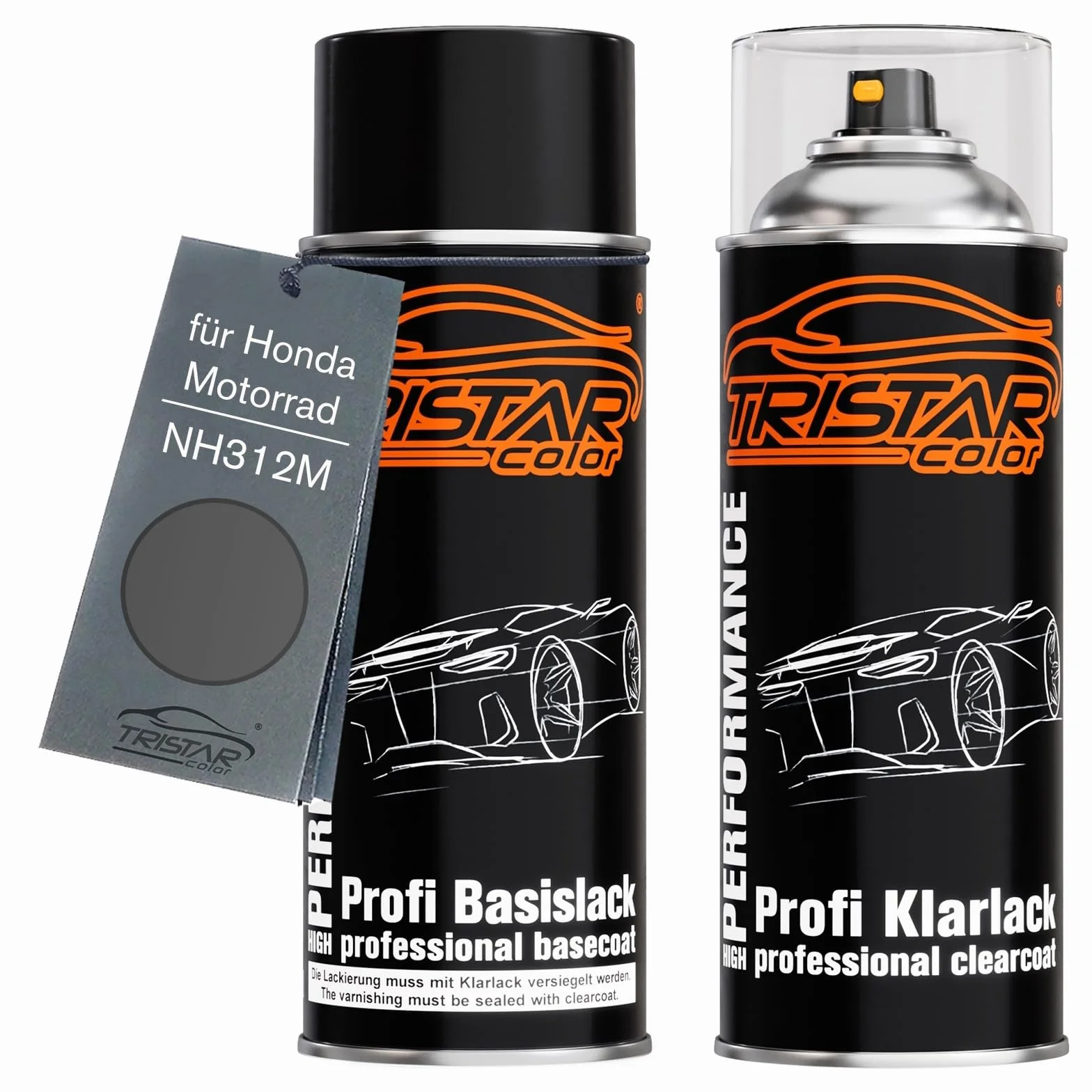TRISTARcolor Lakier do motocykli Zestaw lakierów dla Honda Motorrad NH312M Cynos Grey Metallic Mat Lakier bazowy bezbarwny w puszce 400ml