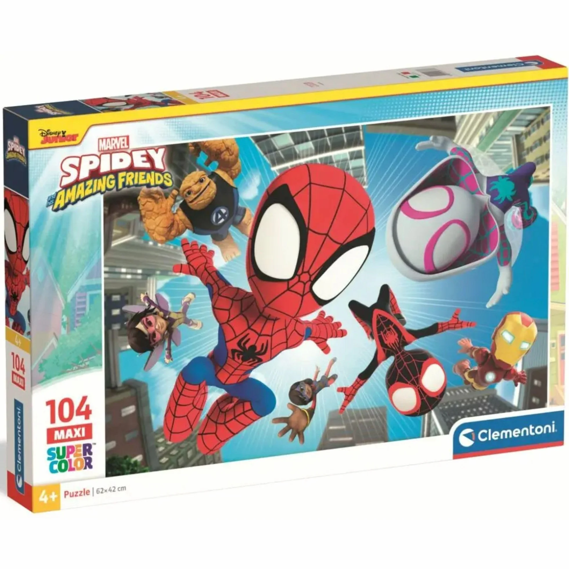 CLEMENTONI PUZZLE DLA DZIECI, PZL 104 MAXI SPIDEY AND HIS AMAZING, MADE IN ITALY, 23777