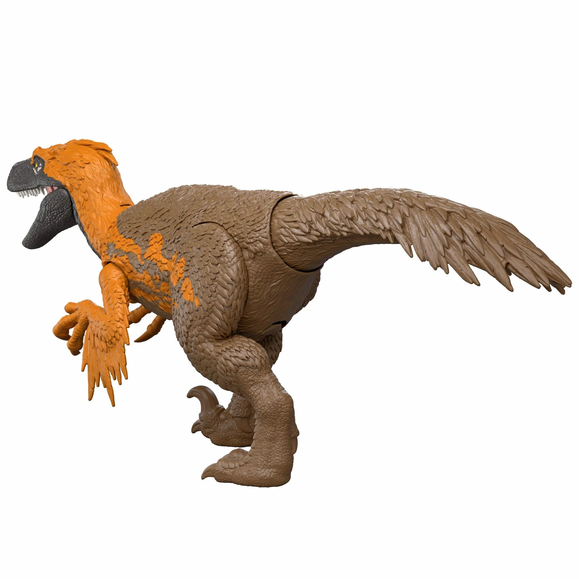 Mattel Jurassic World: Odrodzenie Utahraptor Ryczący dinozaur Figurka z wielokierunkowym atakiem i dźwiękiem, do ustawiania w różnych pozach, zabawka dinozaur dla dzieci, zabawa wirtualna, JGC80