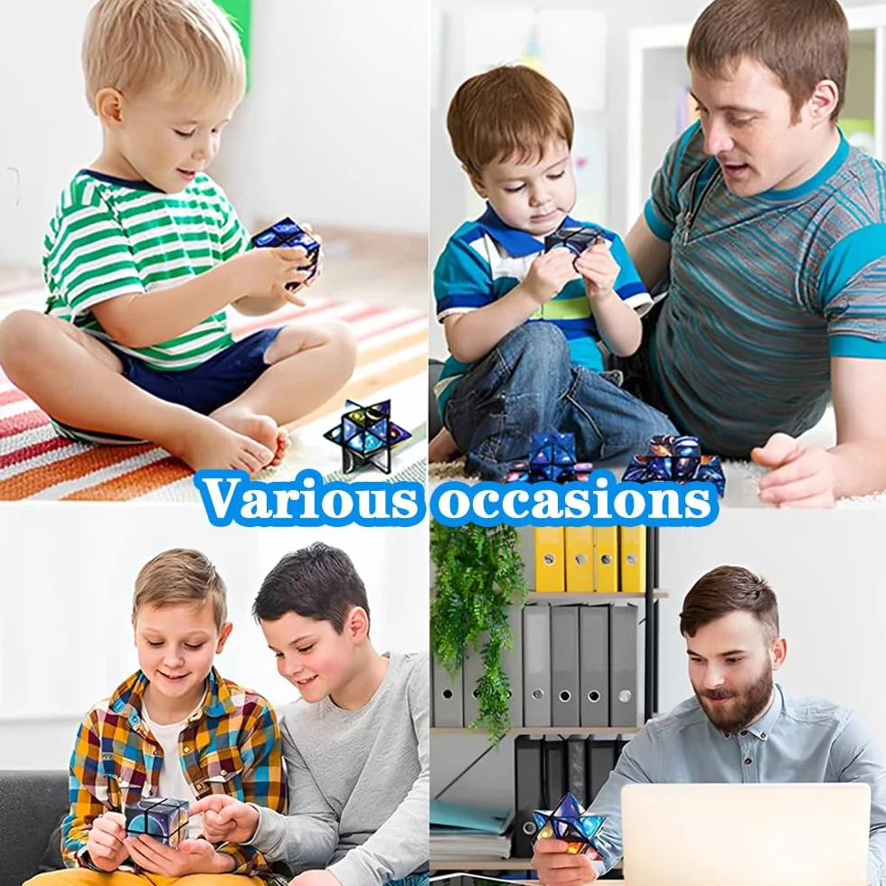 Star Sky Planet Cube 2 w 1 zestaw puzzli 3D, kostka nieskończoności, transformowalna kostka, dekompresja puzzle Cube, prezent dla dzieci, nastolatków, dorosłych