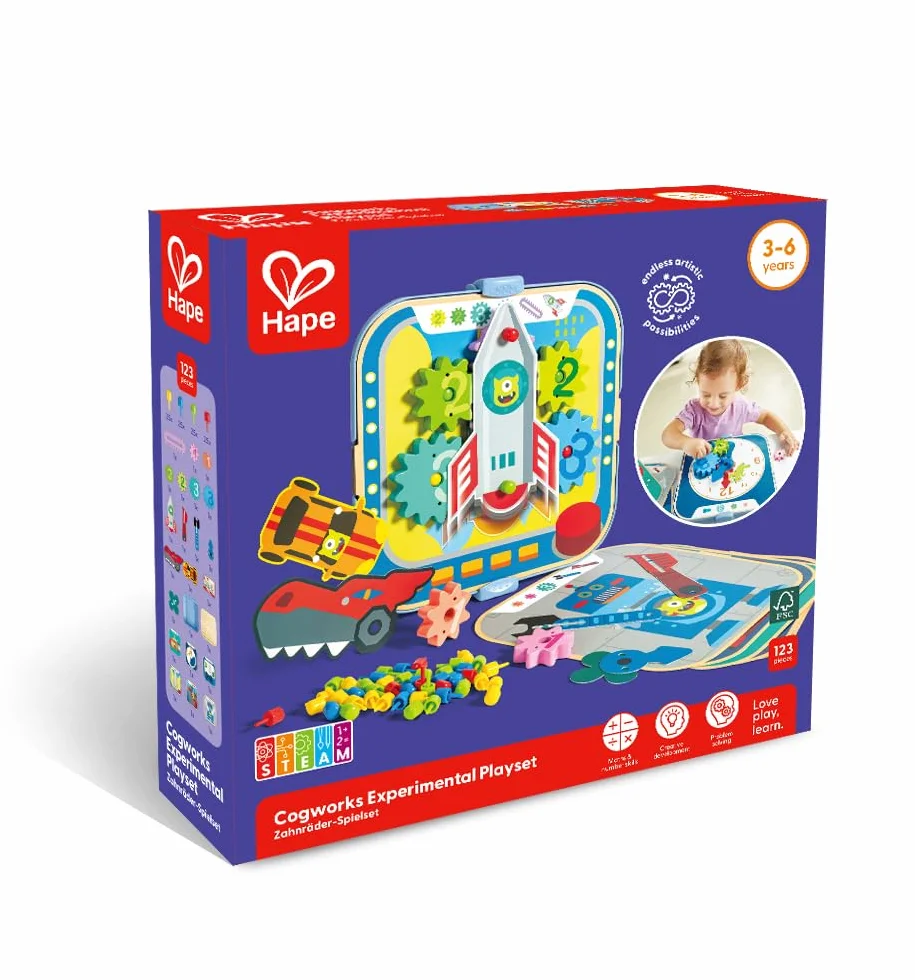 Hape E1065 Zestaw przekładni i konstrukcji, wielokolorowy