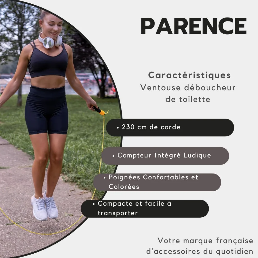 PARENCE.- Skakanka z wbudowanym licznikiem - zabawna i edukacyjna - Zintegrowany licznik, ergonomiczne uchwyty - losowy kolor