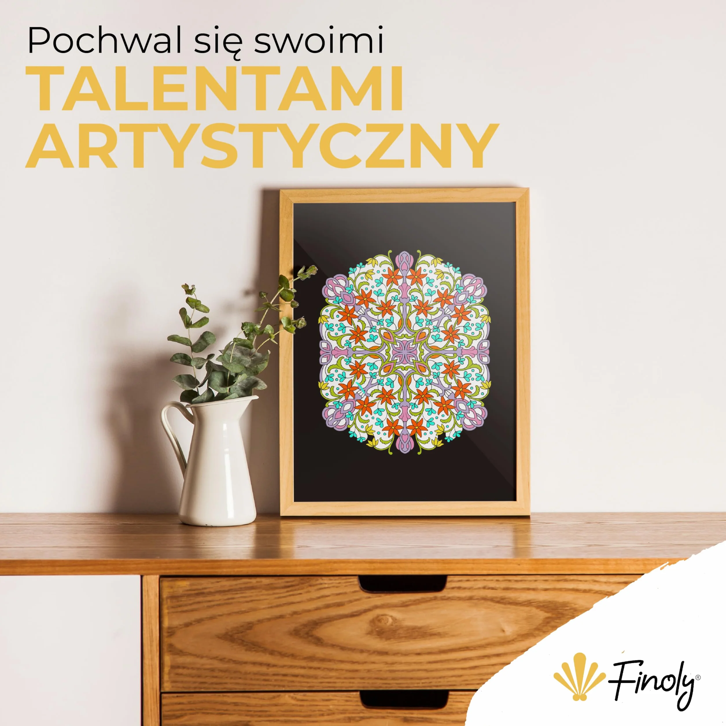 Finoly Mandala kolorowanka dla dorosłych, mandala kolorowanka dla dorosłych, 30 oryginalnych ilustracji, format A4, papier premium, oprawa spiralna, VOL 2 (noc)